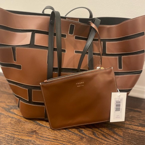 Frame double handle leather tote - Picture 2 of 5